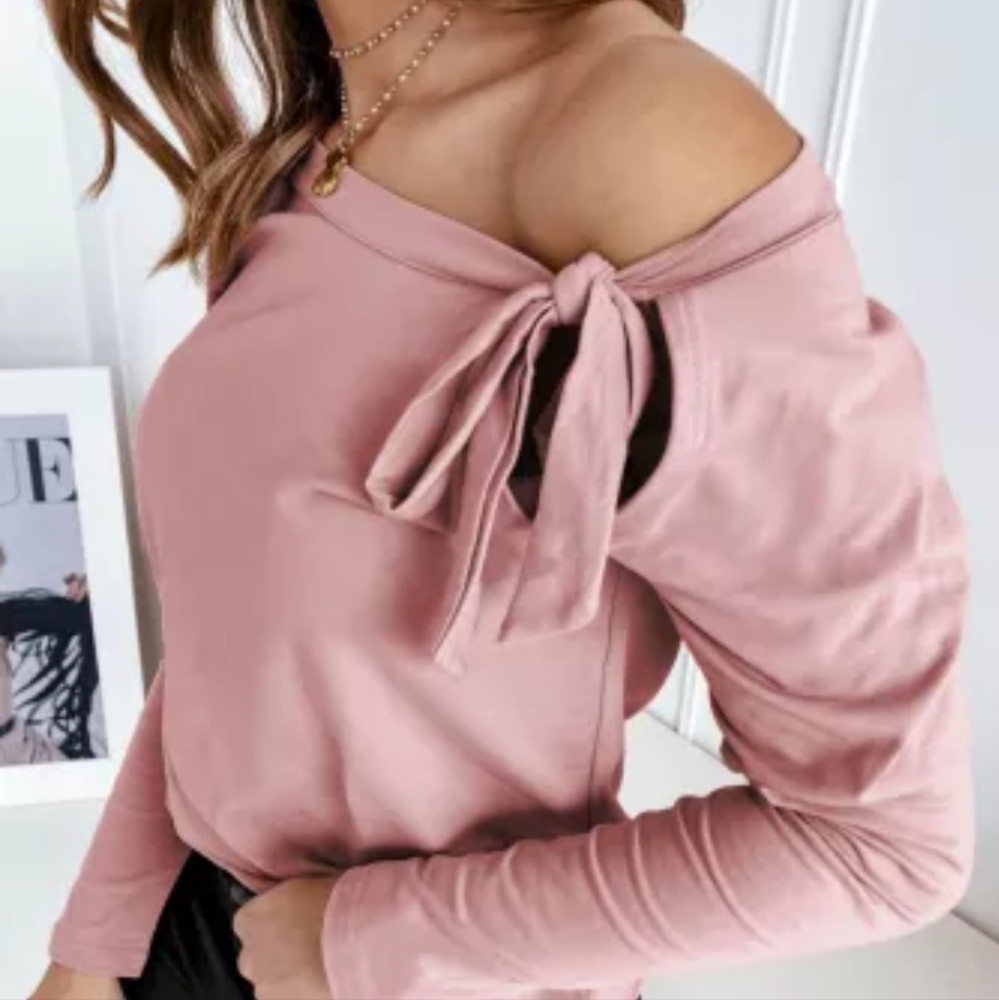 ♥️New Asymmetrical ribbon tie top - Picture 2 of 9